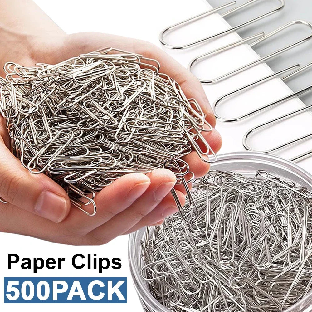 500/300/100/50PCS Metal Silver Paper Clips