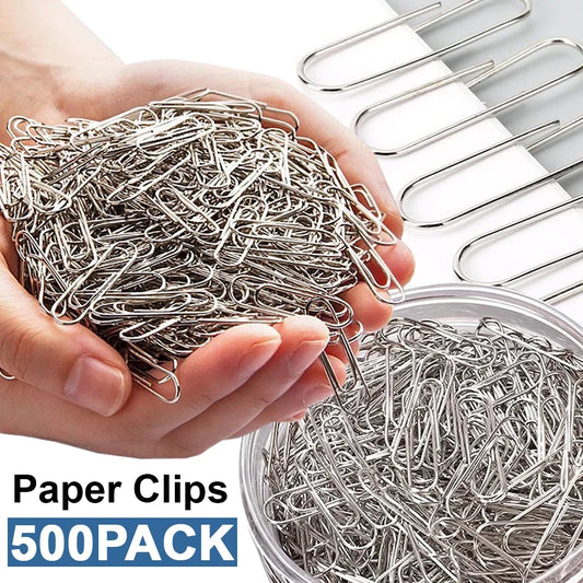 500/300/100/50PCS Metal Silver Paper Clips