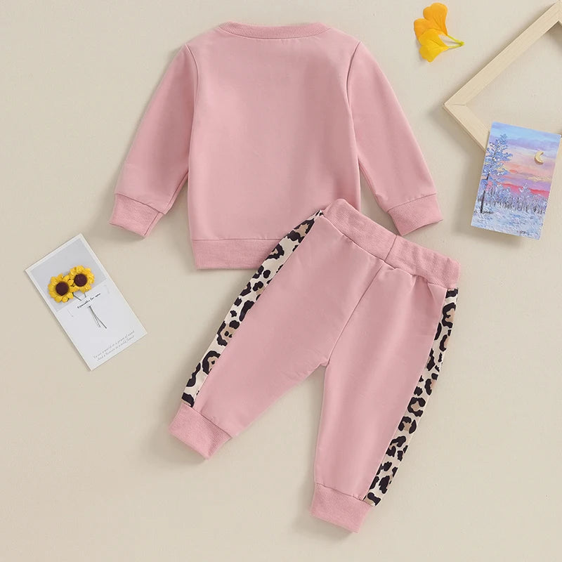 2pc Leopard Print Baby Girl Outfit