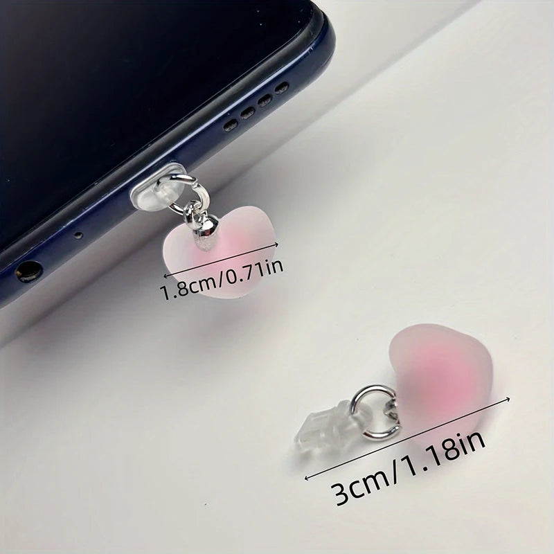 Heart Shaped Phone Dust Plug Pendant