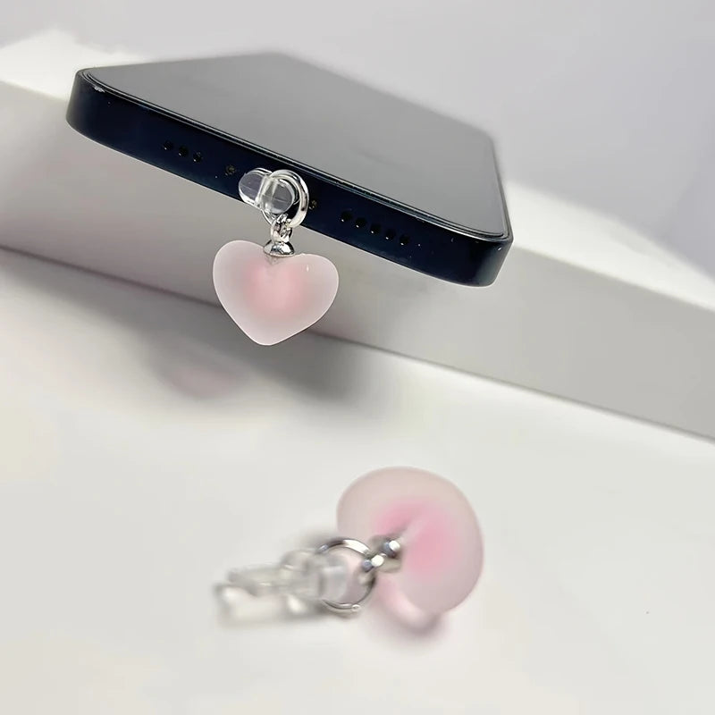 Heart Shaped Phone Dust Plug Pendant