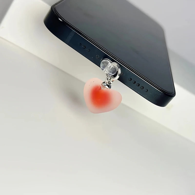 Heart Shaped Phone Dust Plug Pendant