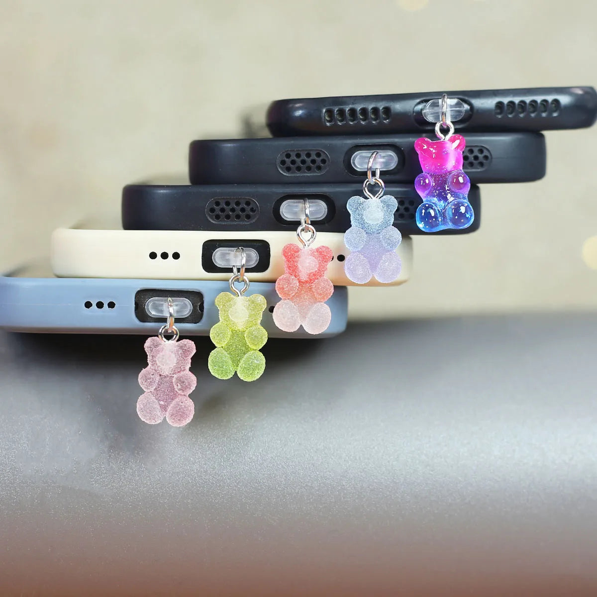 Cute Teddy Bear Charger Port Dust Protector