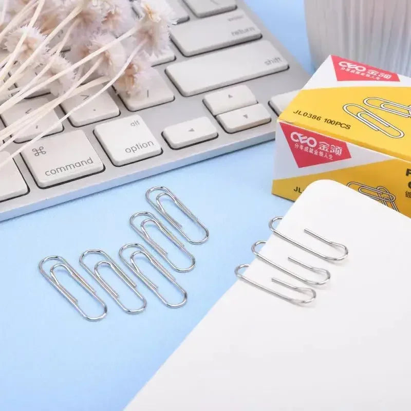 500/300/100/50PCS Metal Silver Paper Clips